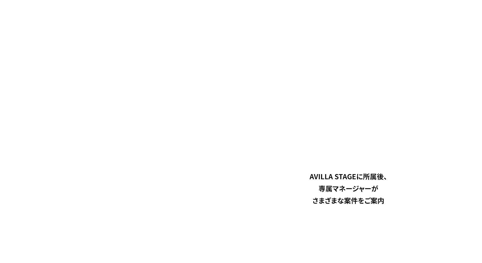 AVILLA STAGEに所属後、専属マネージャーがさまざまな案件をご案内