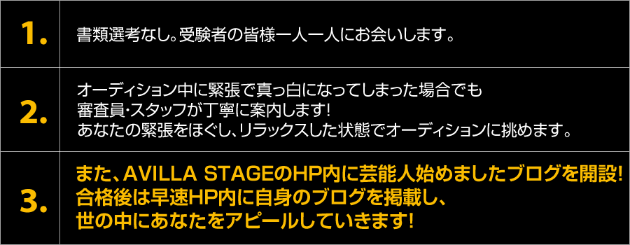 芸能人始めますオーディションの詳細